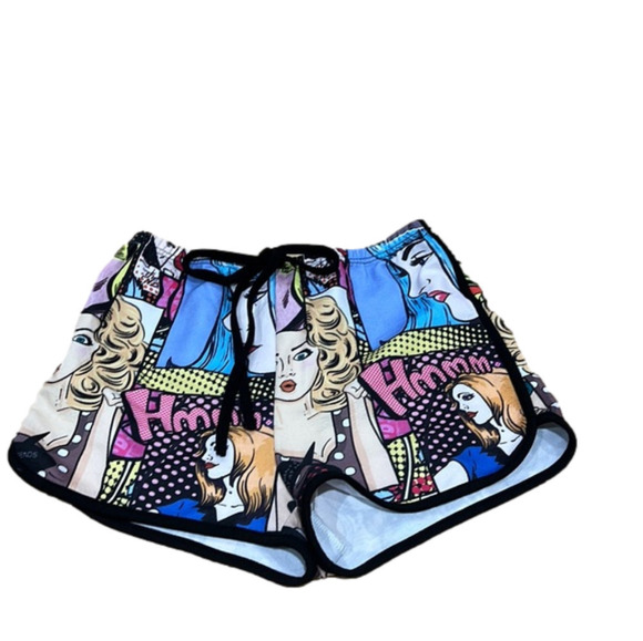 Comic Strip Multi Colored Pull On Shorts - Picture 1 of 3